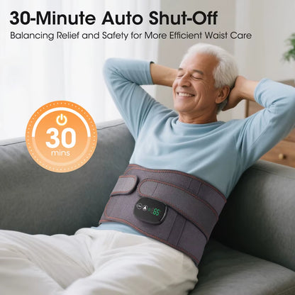 Cordless Electric Heated Waist Abdominal Massager Vibration Massage Lumbar Back Waist Support Brace Belt for Olders Gfit