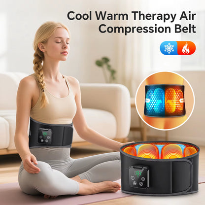 Cordless Electric Heated Waist Abdominal Massager Vibration Massage Lumbar Back Waist Support Brace Belt for Olders Gfit